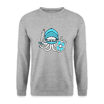Octopus Knight Medieval Warrior Fighter Sword - Unisex Sweatshirt - salt & pepper - Front - Alina (178cm) & Michal (187cm)