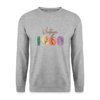 Vintage 1960 florale - Sweat-shirt Unisexe - gris chiné - Devant - Alina (178cm) & Michal (187cm)