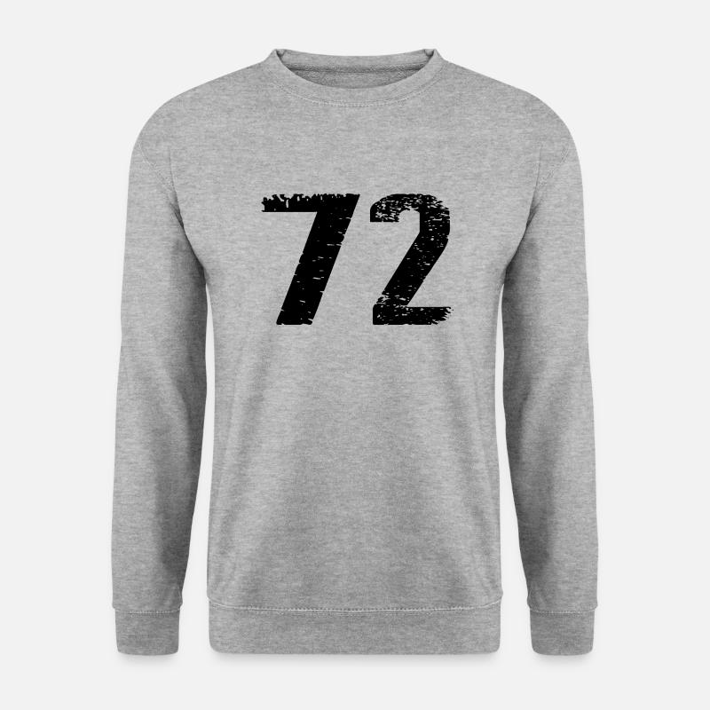 72 Zahl Trikot - Unisex Pullover - Weißgrau meliert