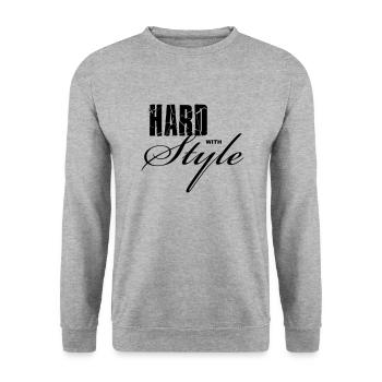 Hard with Style - Unisex Pullover - Weißgrau meliert - Vorne - Alina (178cm) & Michal (187cm)
