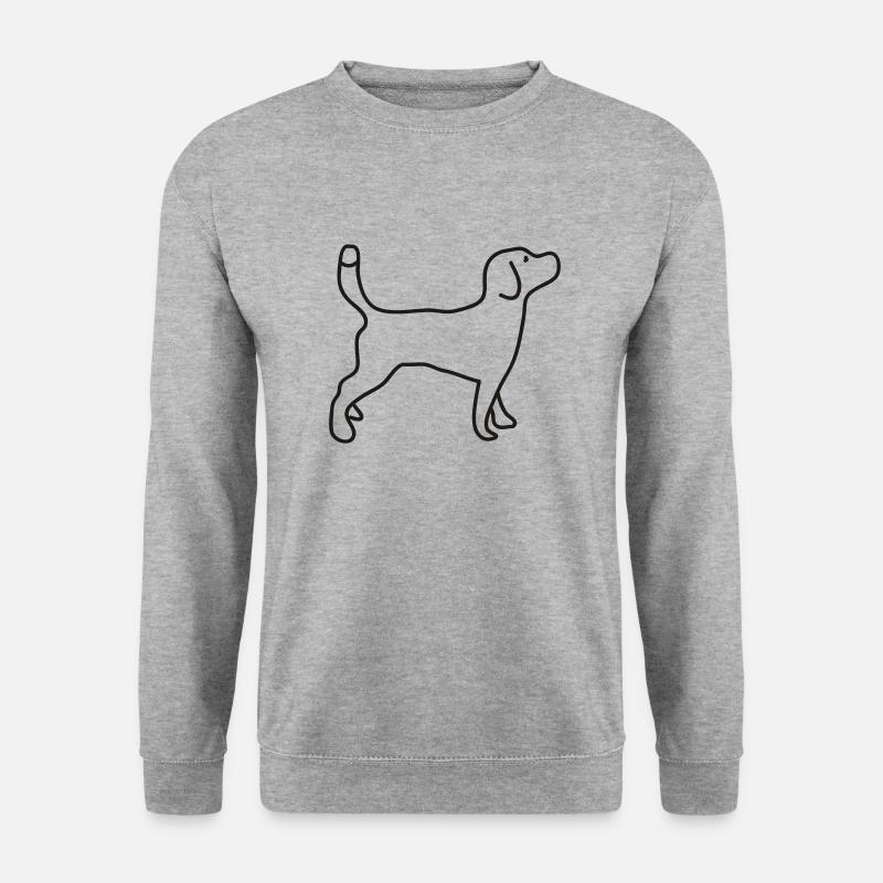 Beagle - Unisex Pullover - Weißgrau meliert