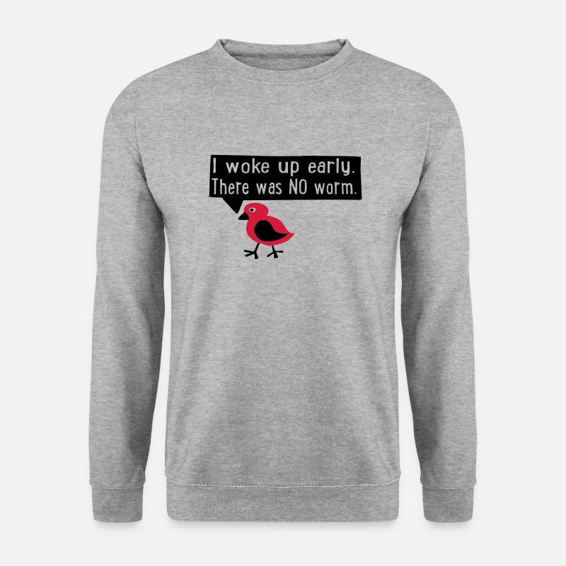 früher Vogel - Unisex Pullover - Weißgrau meliert