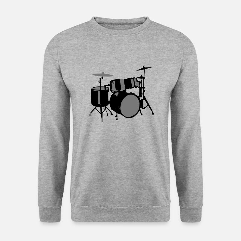 Schlagzeug, Drums - Unisex Pullover - Weißgrau meliert