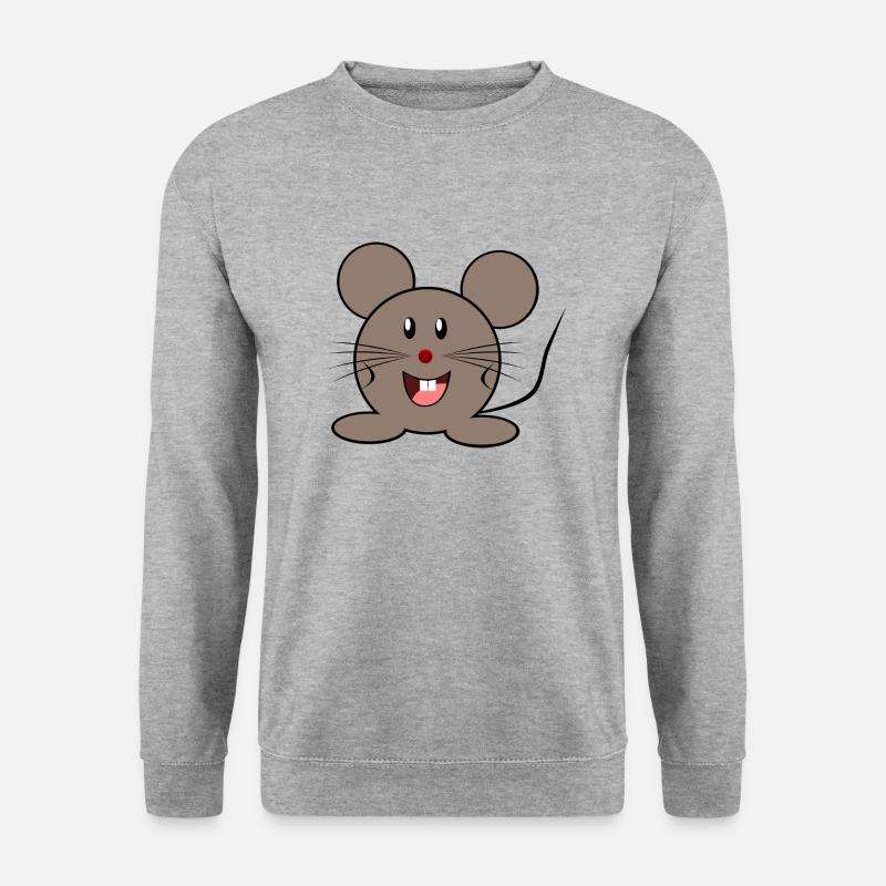 Maus - Unisex Pullover - Weißgrau meliert