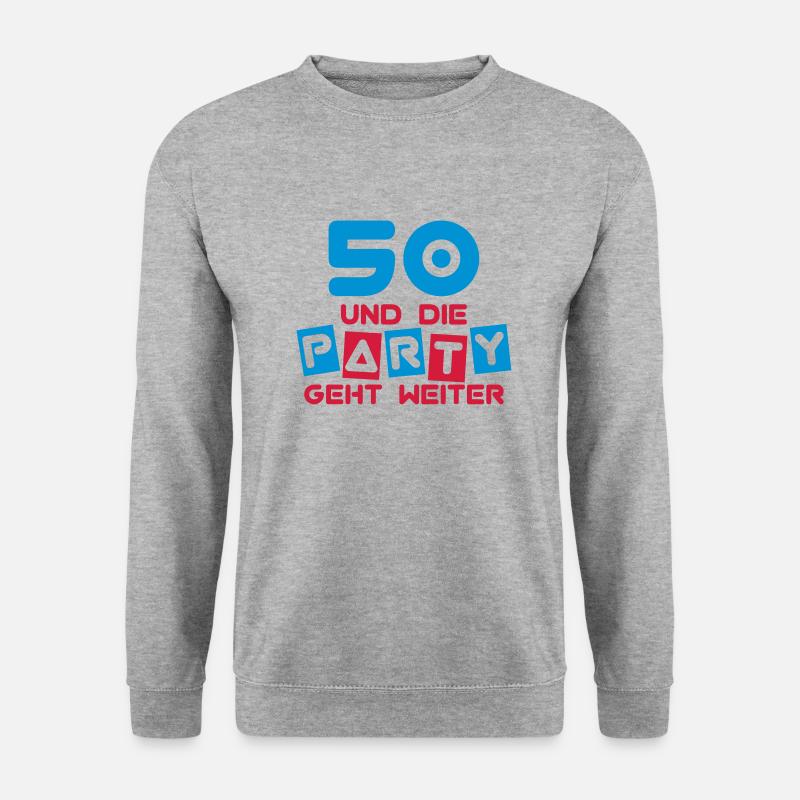 50 Jahre und die Party geht weiter ... - Unisex Pullover - Weißgrau meliert