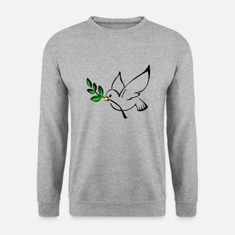 Frieden Taube - Unisex Pullover - Weißgrau meliert