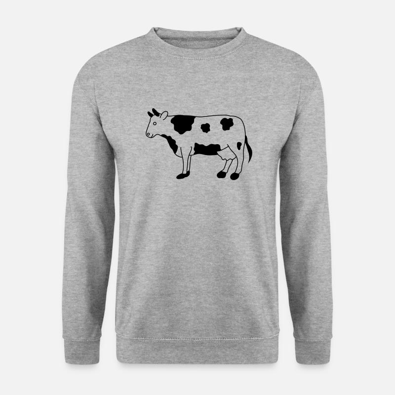 Kuh - Unisex Pullover - Weißgrau meliert