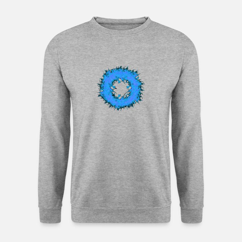 Blauer Feuerring - Unisex Pullover - Weißgrau meliert