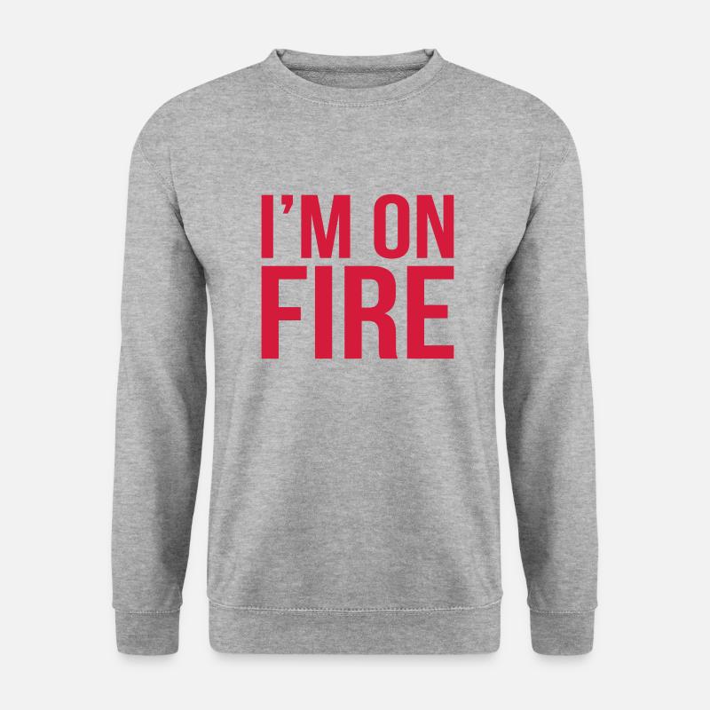 im on fire - Unisex Pullover - Weißgrau meliert