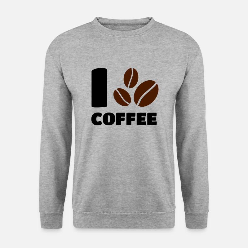 I love Coffee - Unisex Pullover - Weißgrau meliert