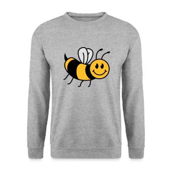 Niedliche Süße Kleine Biene - Unisex Pullover - Weißgrau meliert - Vorne - Alina (178cm) & Michal (187cm)