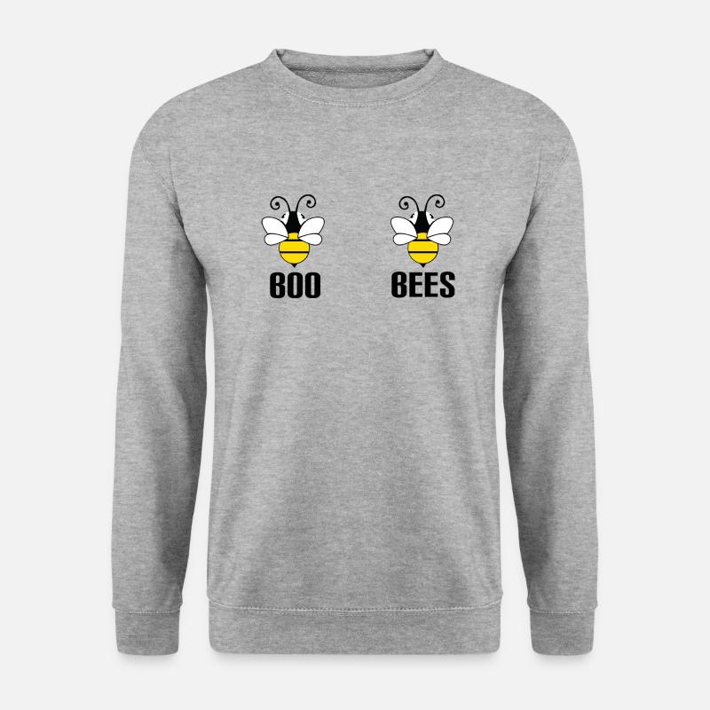 BOO BEES - Unisex Pullover - Weißgrau meliert
