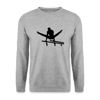 Turnen - Unisex Pullover - Weißgrau meliert - Vorne - Alina (178cm) & Michal (187cm)