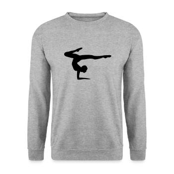 Turnerin turnen Bodenturnen Kustturnen Gymnastic - Unisex Pullover - Weißgrau meliert - Vorne - Alina (178cm) & Michal (187cm)