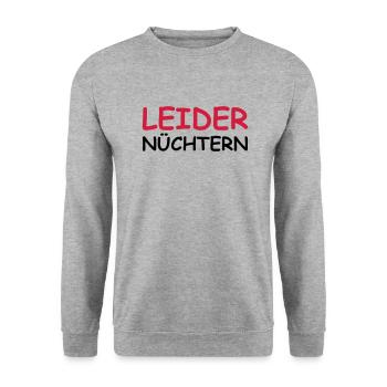 Leider nüchtern - Unisex Pullover - Weißgrau meliert - Vorne - Alina (178cm) & Michal (187cm)
