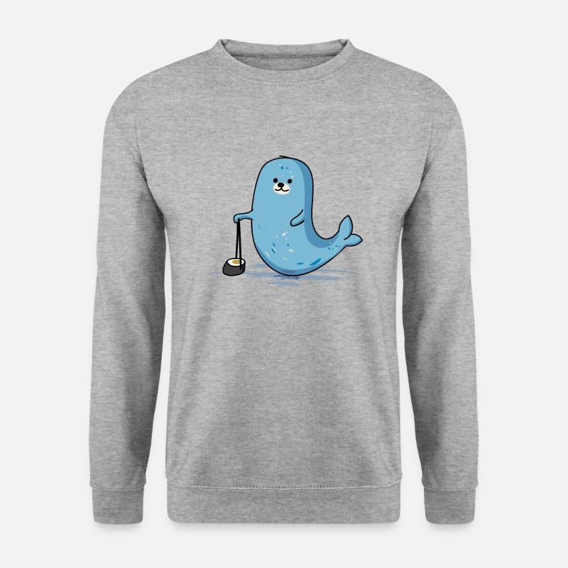 Sushi Love (b) - Unisex Pullover - Weißgrau meliert