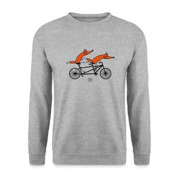 Clever tandem driver - Unisex Sweatshirt - salt & pepper - Front - Alina (178cm) & Michal (187cm)