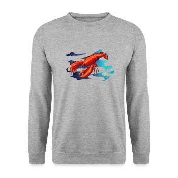Lobster, lobster, sea - Unisex Sweatshirt - salt & pepper - Front - Alina (178cm) & Michal (187cm)