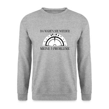 Darts Dart - Unisex Pullover - Weißgrau meliert - Vorne - Alina (178cm) & Michal (187cm)