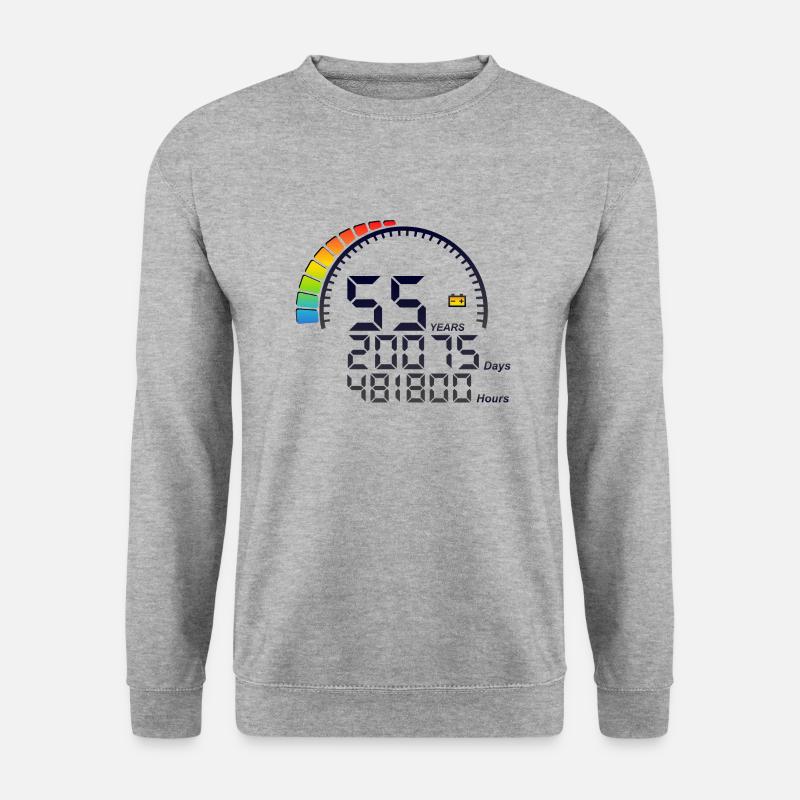 55 Jahre Jubiläum Thekentage Stunden - Unisex Pullover - Weißgrau meliert