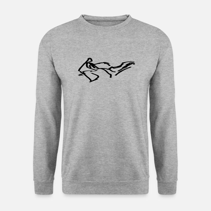 Rennmaschine - Unisex Pullover - Weißgrau meliert