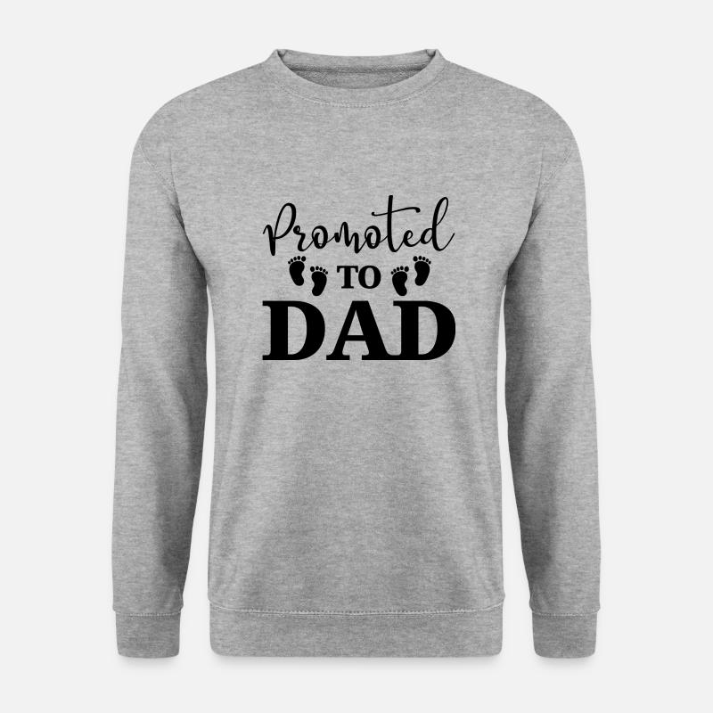Promoted to DAD - Unisex Pullover - Weißgrau meliert