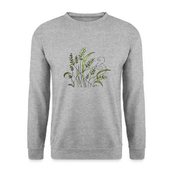 List - Unisex Sweatshirt - salt & pepper - Front - Alina (178cm) & Michal (187cm)