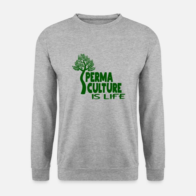 Permaculture Is Life - Unisex Pullover - Weißgrau meliert
