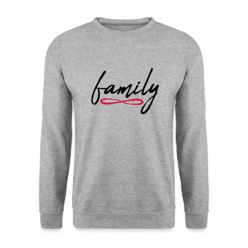 Familie Unendlich Symbol - Unisex Pullover - Weißgrau meliert - Vorne - Alina (178cm) & Michal (187cm)