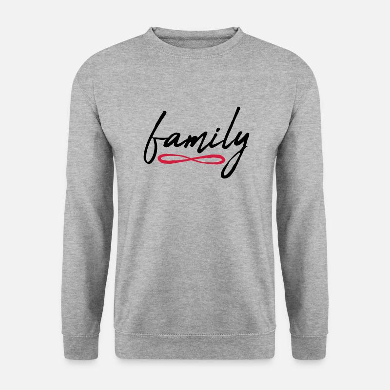 Familie Unendlich Symbol - Unisex Pullover - Weißgrau meliert