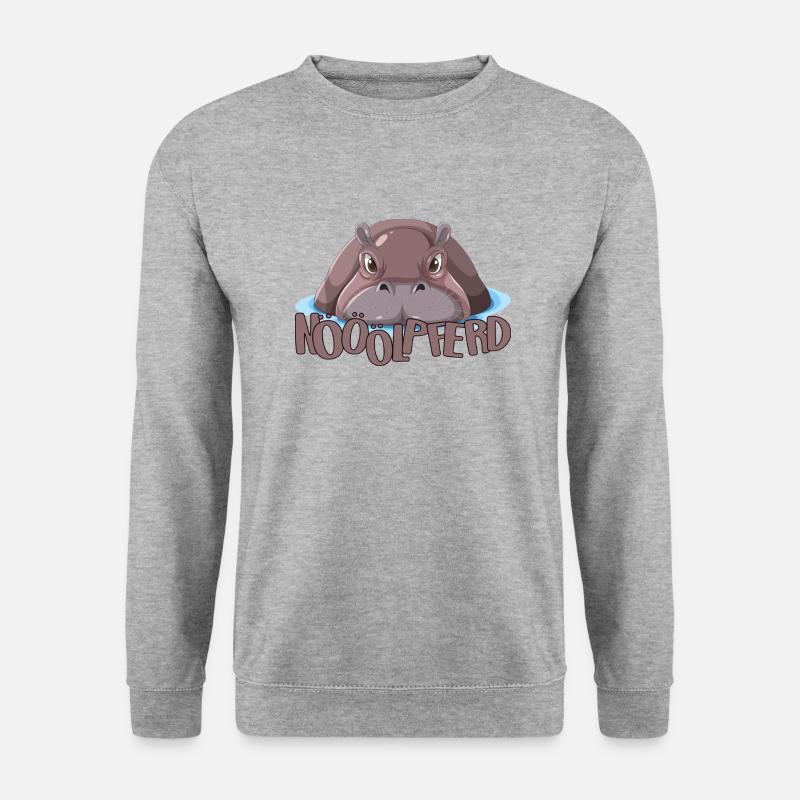 Nööölpferd - Unisex Pullover - Weißgrau meliert
