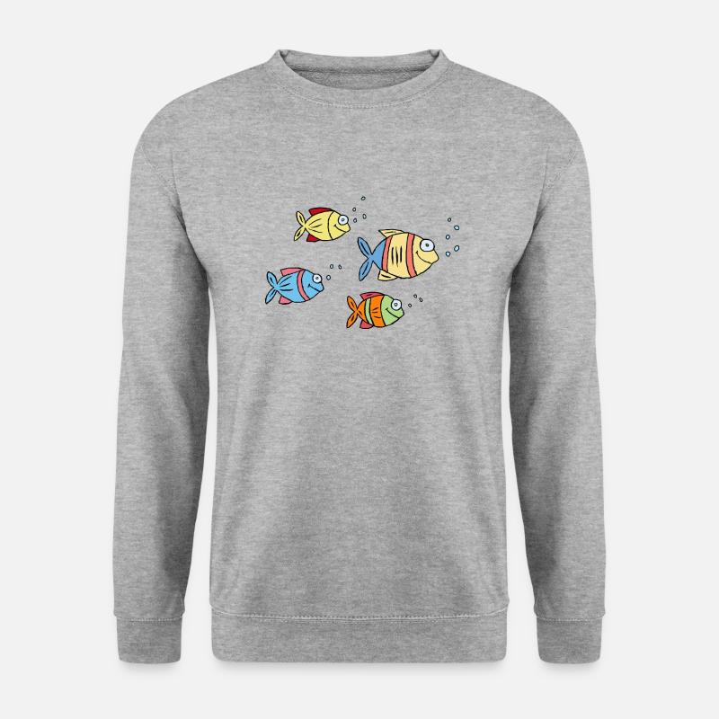 coloré poisson eau mer graffiti dessin d’enfants - Sweat-shirt Unisexe - gris chiné