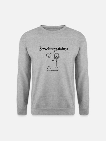 Beziehungsstatus: glücklich vergeben - Unisex Pullover - Weißgrau meliert