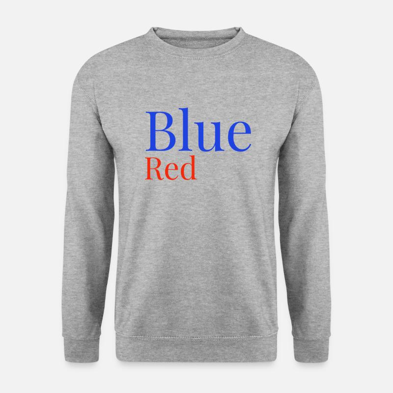 Blue Red color - Unisex Pullover - Weißgrau meliert