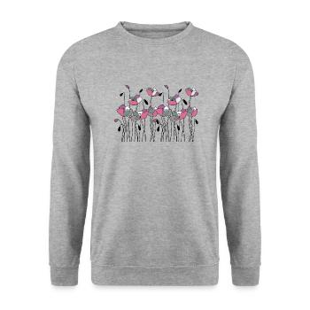 Fleur - Sweat-shirt Unisexe - gris chiné - Devant - Alina (178cm) & Michal (187cm)