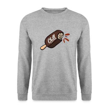Ice Cream Chill - Unisex Sweatshirt - salt & pepper - Front - Alina (178cm) & Michal (187cm)