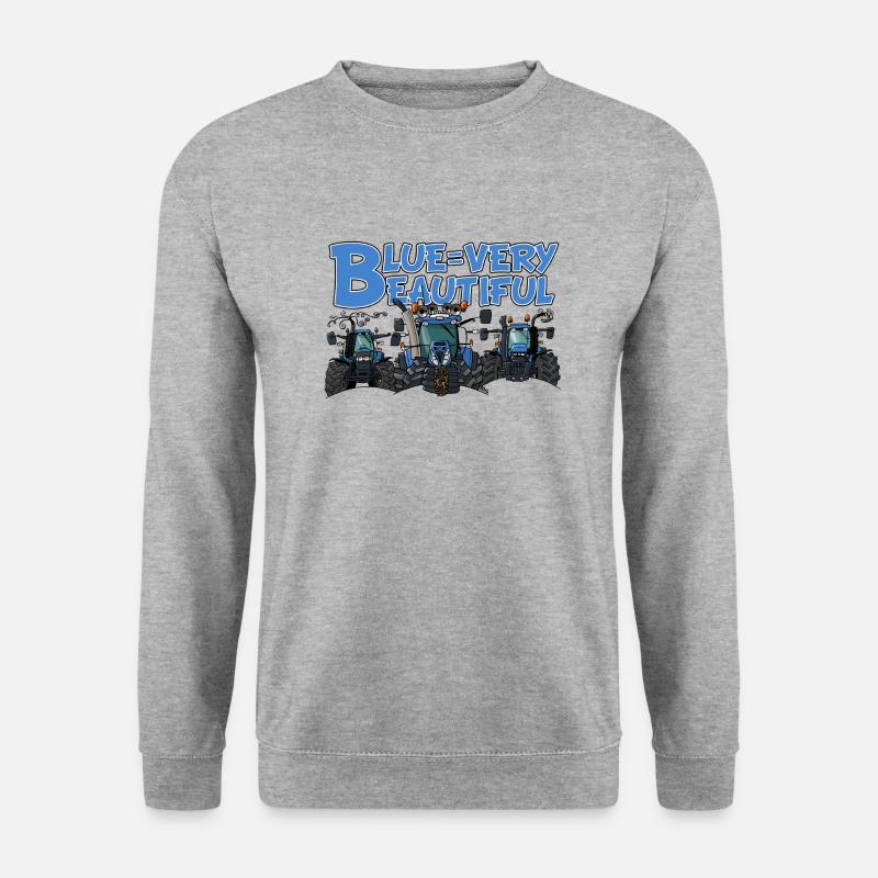 Blau sehrSchön 3 - Unisex Pullover - Weißgrau meliert