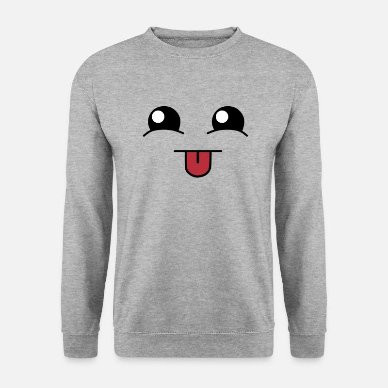 Cute face - Unisex Pullover - Weißgrau meliert