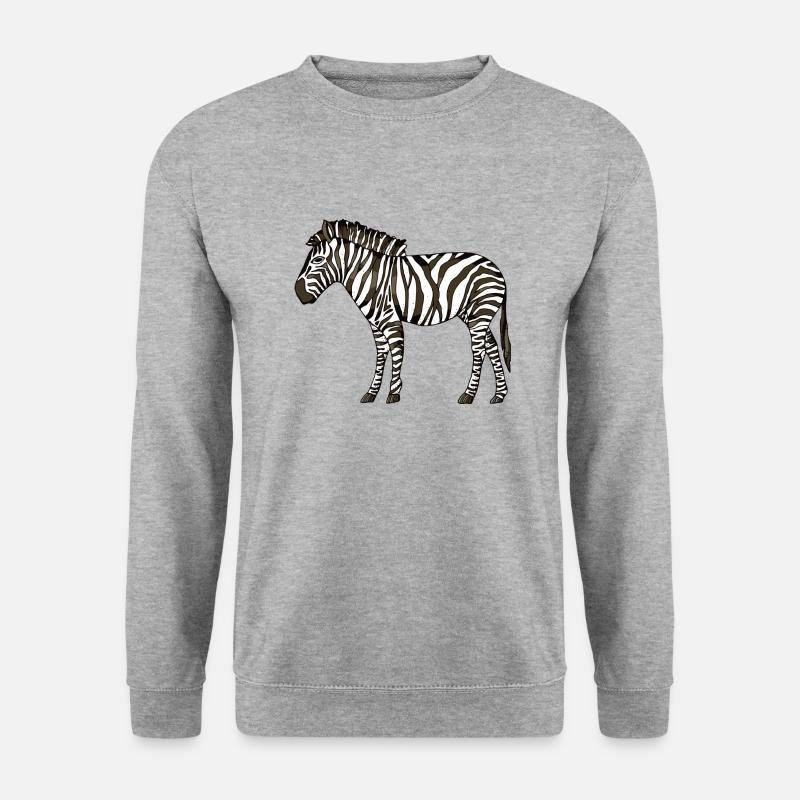 Zebra - Unisex Pullover - Weißgrau meliert