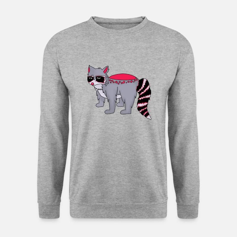 Willy der Waschbär - Unisex Pullover - Weißgrau meliert