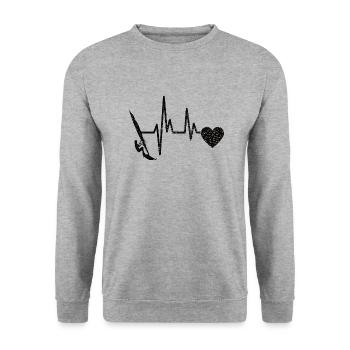 Windsurfer Cadeau Planche à voile Surf Kitesurfer - Sweat-shirt Unisexe - gris chiné - Devant - Alina (178cm) & Michal (187cm)