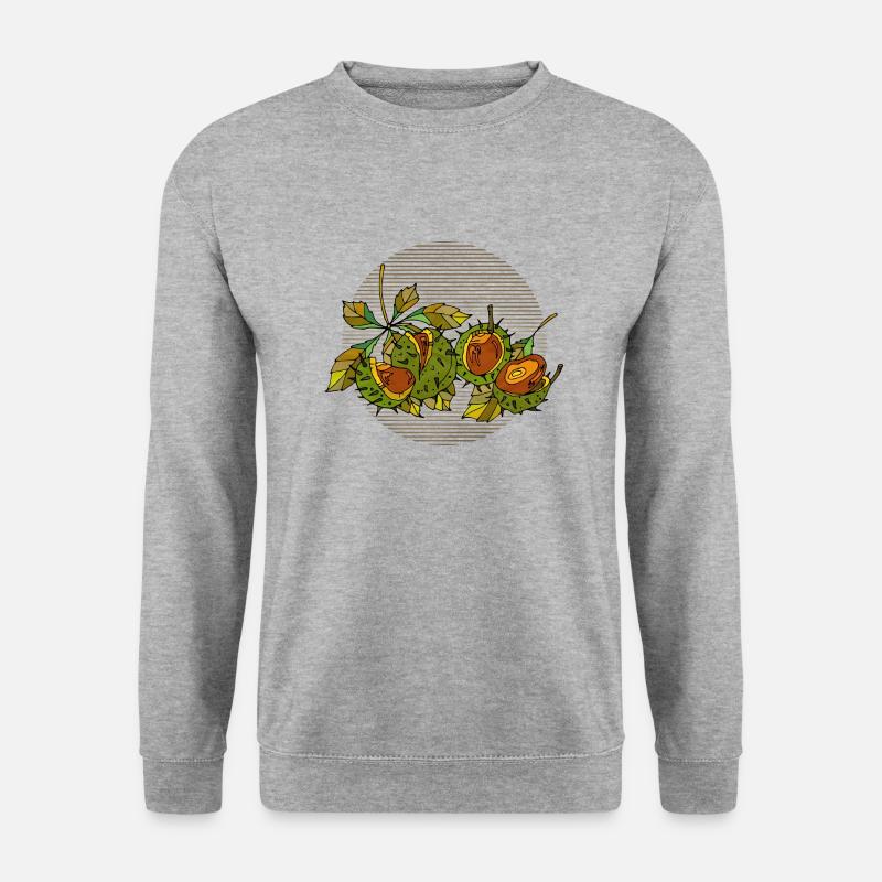 Kastanien - Unisex Pullover - Weißgrau meliert