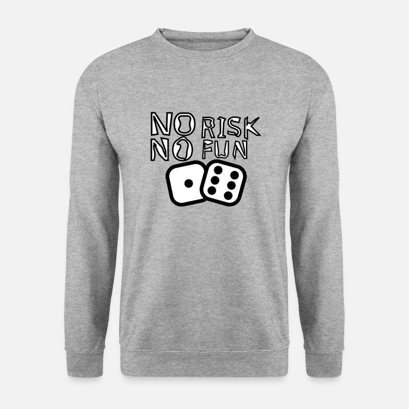 NO RISK NO FUN - Unisex Pullover - Weißgrau meliert