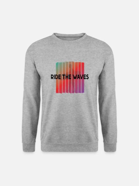 Surfing Surfboard Surfer Geschenksidee - Unisex Pullover - Weißgrau meliert
