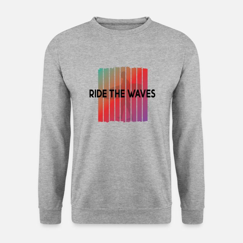 Surfing Surfboard Surfer Geschenksidee - Unisex Pullover - Weißgrau meliert