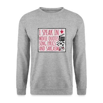 parler des paroles et du sarcasme - Sweat-shirt Unisexe - gris chiné - Devant - Alina (178cm) & Michal (187cm)