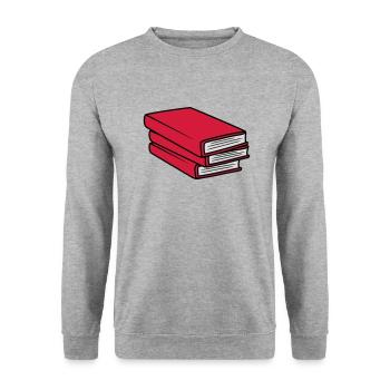 3 Conception de pile de livres - Sweat-shirt Unisexe - gris chiné - Devant - Alina (178cm) & Michal (187cm)