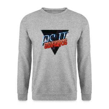 citation drôles dictons bodybuilding dinosaure tshirt - Sweat-shirt Unisexe - gris chiné - Devant - Alina (178cm) & Michal (187cm)