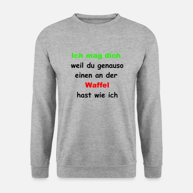 An der Waffel hast - Unisex Pullover - Weißgrau meliert