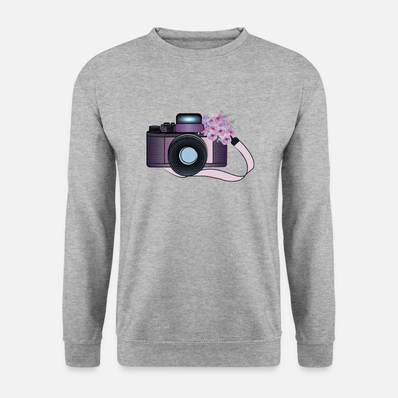 CAMARA CON FLORES - Unisex Pullover - Weißgrau meliert